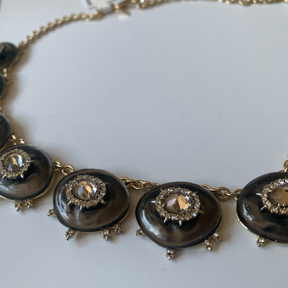 ALEXIS BITTAR • NEW Crystal Studded Satin Silk Lucite Spiked Starburst Necklace - Picture 7 of 15